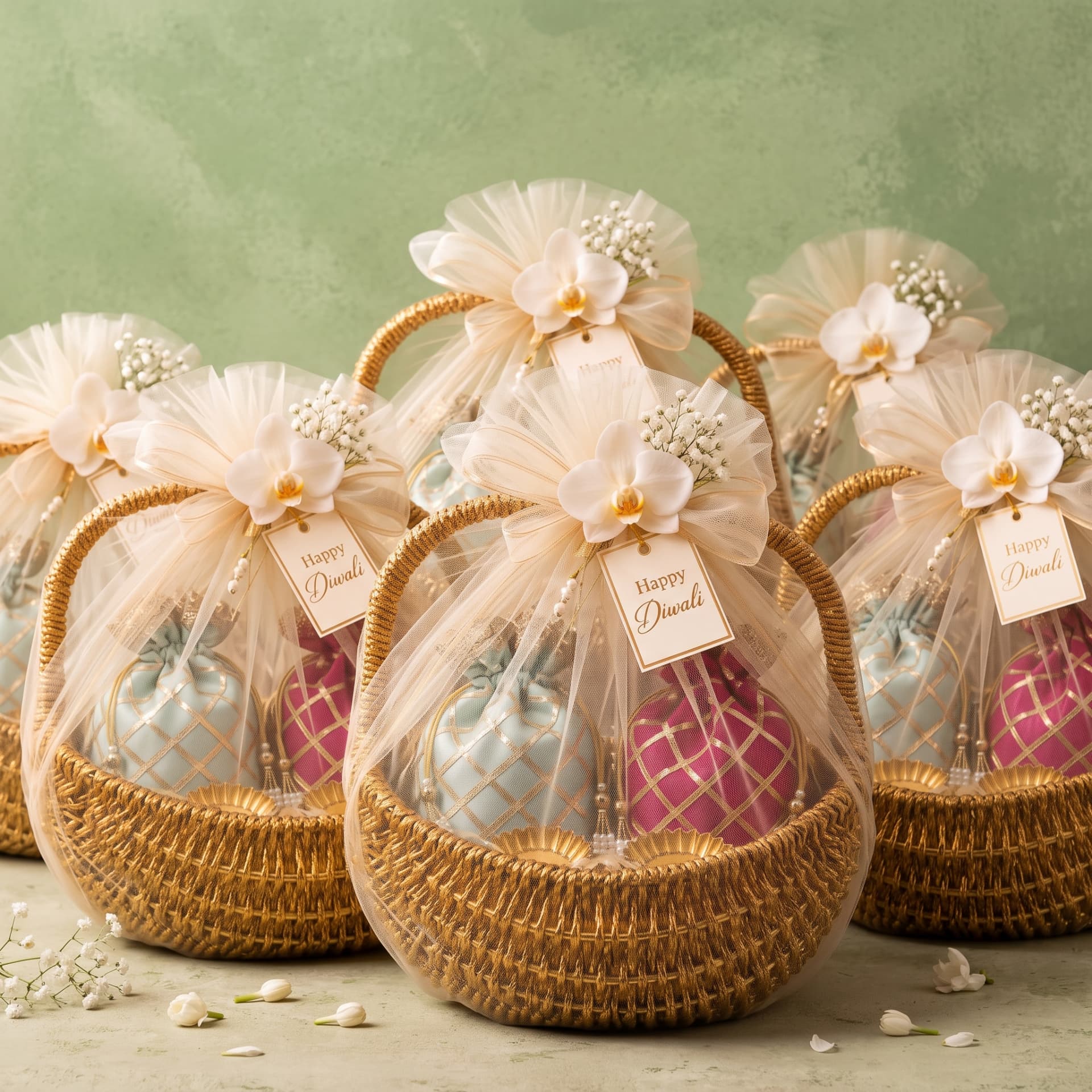 Golden Bloom Basket hamper