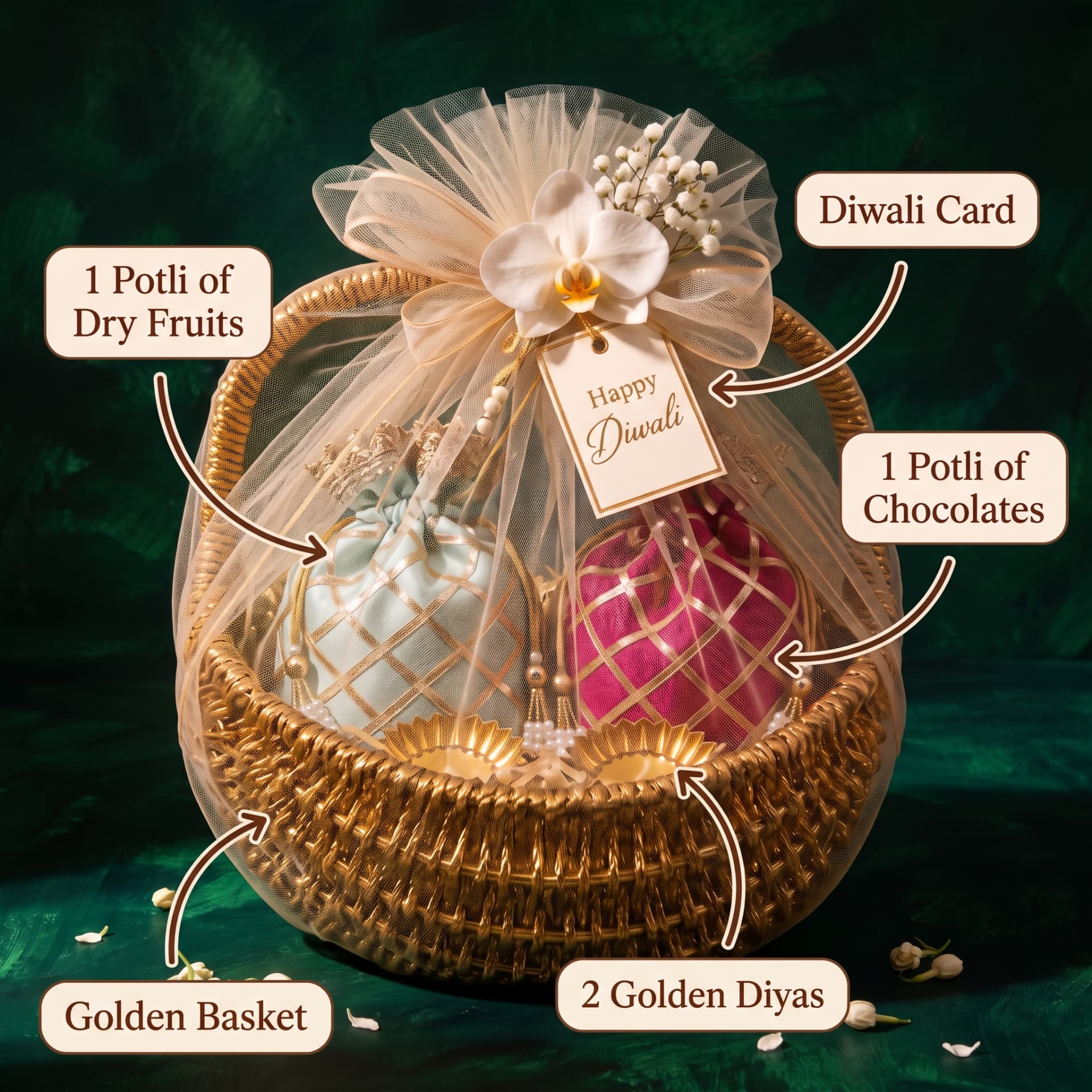 Golden Bloom Basket hamper