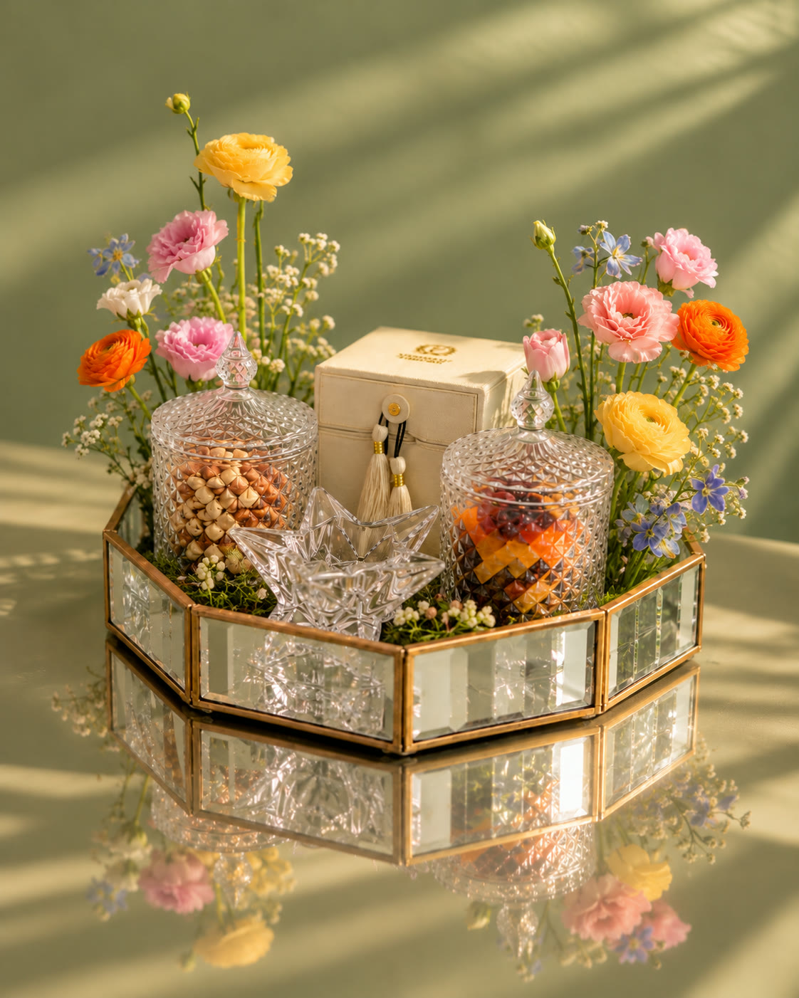 Mirror Bloom Tray hamper